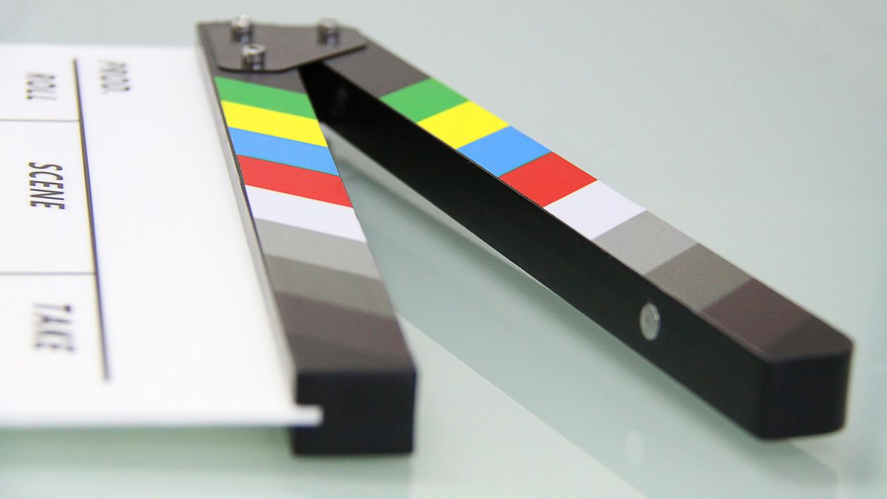 Film clapperboard for storyboard and cinematography planning